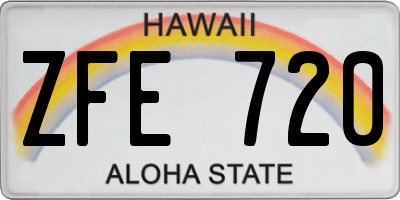 HI license plate ZFE720