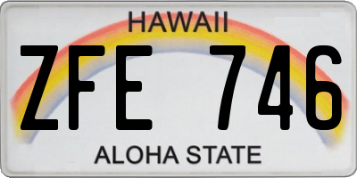 HI license plate ZFE746