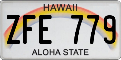 HI license plate ZFE779