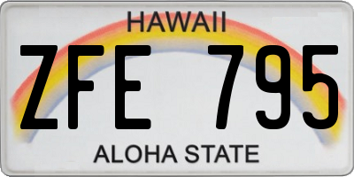 HI license plate ZFE795