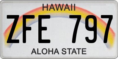 HI license plate ZFE797