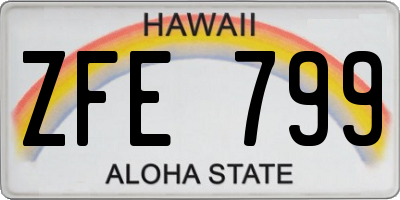 HI license plate ZFE799
