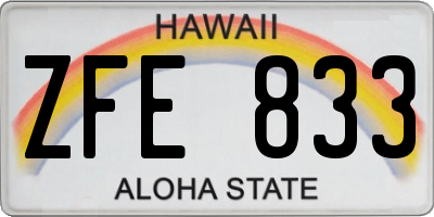 HI license plate ZFE833