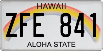 HI license plate ZFE841