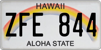 HI license plate ZFE844