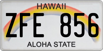 HI license plate ZFE856