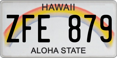 HI license plate ZFE879