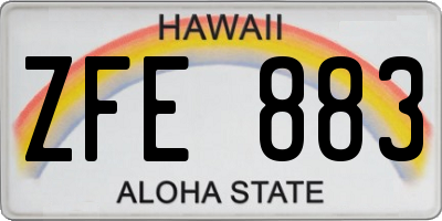 HI license plate ZFE883