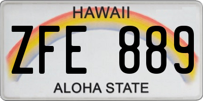 HI license plate ZFE889