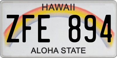 HI license plate ZFE894