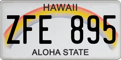 HI license plate ZFE895