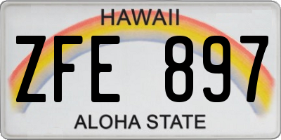 HI license plate ZFE897