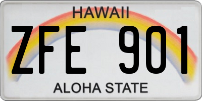 HI license plate ZFE901