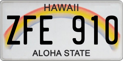 HI license plate ZFE910