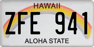 HI license plate ZFE941