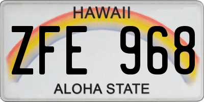 HI license plate ZFE968