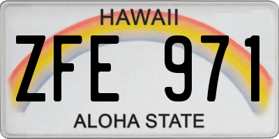 HI license plate ZFE971