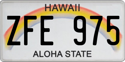 HI license plate ZFE975
