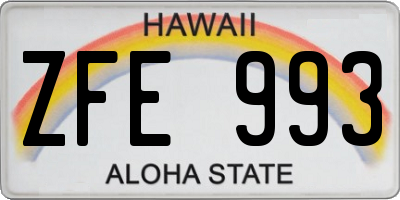 HI license plate ZFE993