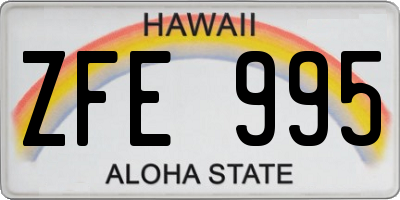 HI license plate ZFE995