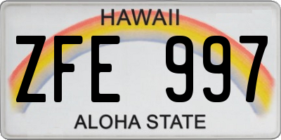 HI license plate ZFE997