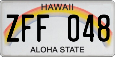 HI license plate ZFF048