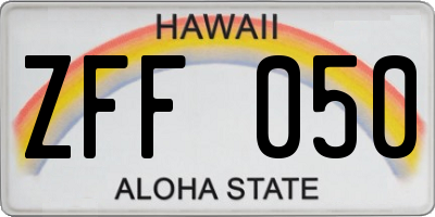 HI license plate ZFF050