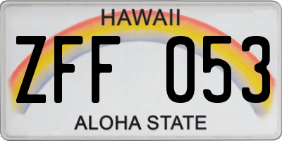 HI license plate ZFF053