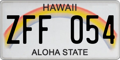 HI license plate ZFF054