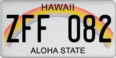 HI license plate ZFF082