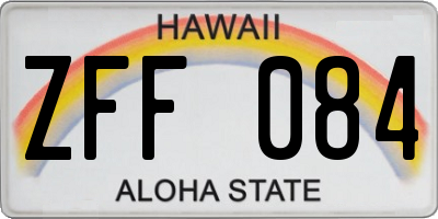 HI license plate ZFF084