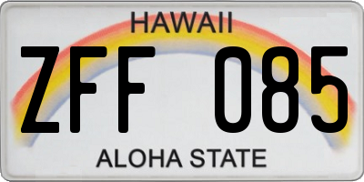 HI license plate ZFF085