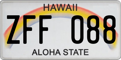 HI license plate ZFF088