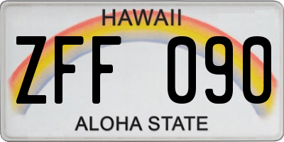 HI license plate ZFF090