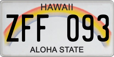 HI license plate ZFF093