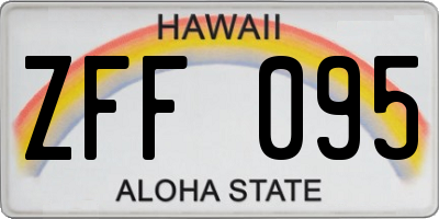 HI license plate ZFF095