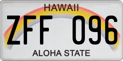 HI license plate ZFF096