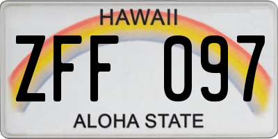 HI license plate ZFF097
