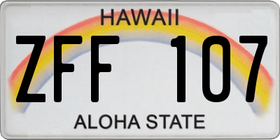 HI license plate ZFF107