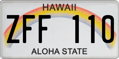 HI license plate ZFF110