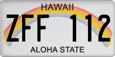 HI license plate ZFF112
