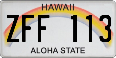 HI license plate ZFF113
