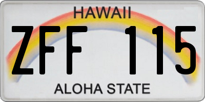 HI license plate ZFF115