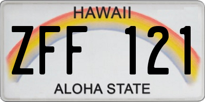 HI license plate ZFF121