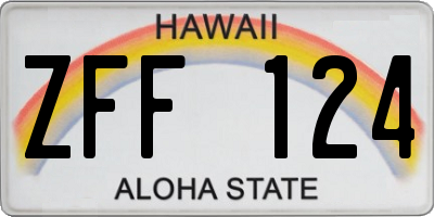 HI license plate ZFF124