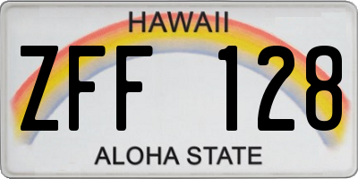 HI license plate ZFF128