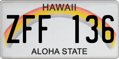 HI license plate ZFF136