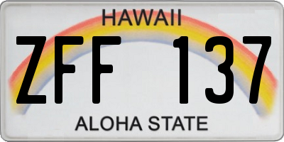 HI license plate ZFF137