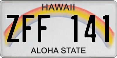 HI license plate ZFF141