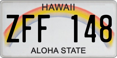 HI license plate ZFF148
